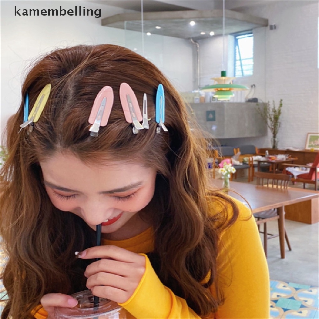 Set 4 Kẹp Tóc Mỏ Vịt Bằng Nhựa Trong Suốt Màu Kẹo Ngọt