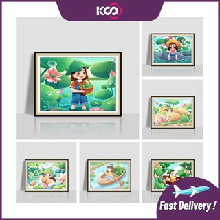 Bộ Tranh Đính Đá 5D Tự Làm Kích Thước 40x30cm / 50x40cm Họa Tiết Mùa Hè Trang Trí Nhà Cửa
