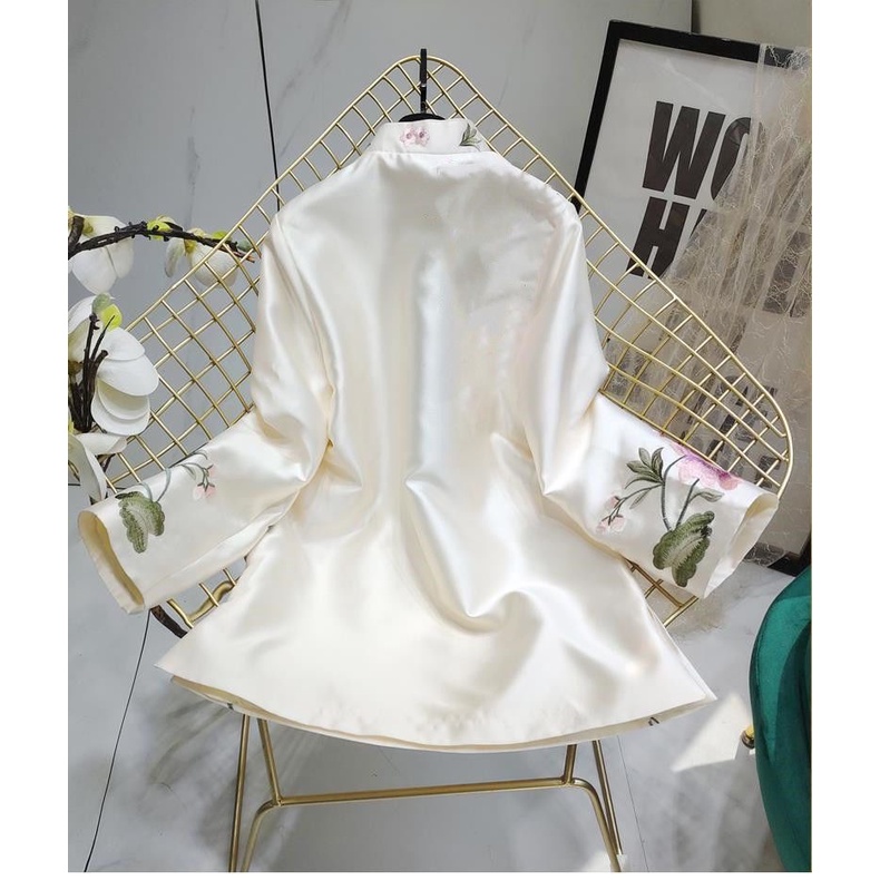 Áo Sơ Mi Họa Tiết Thêu Phong Cách Trung Hoa Thời Trang Xuân Thu Mới Cho Nữ