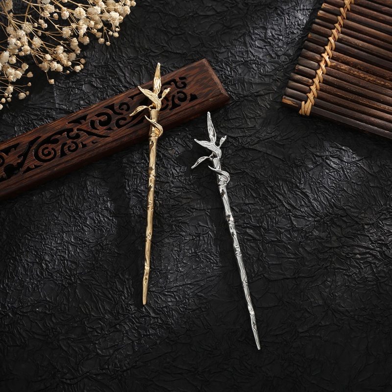 Trâm Cài Tóc Hình Cành Cây Bằng Kim Loại Phong Cách Trung Hoa Cổ Điển Cho Nữ