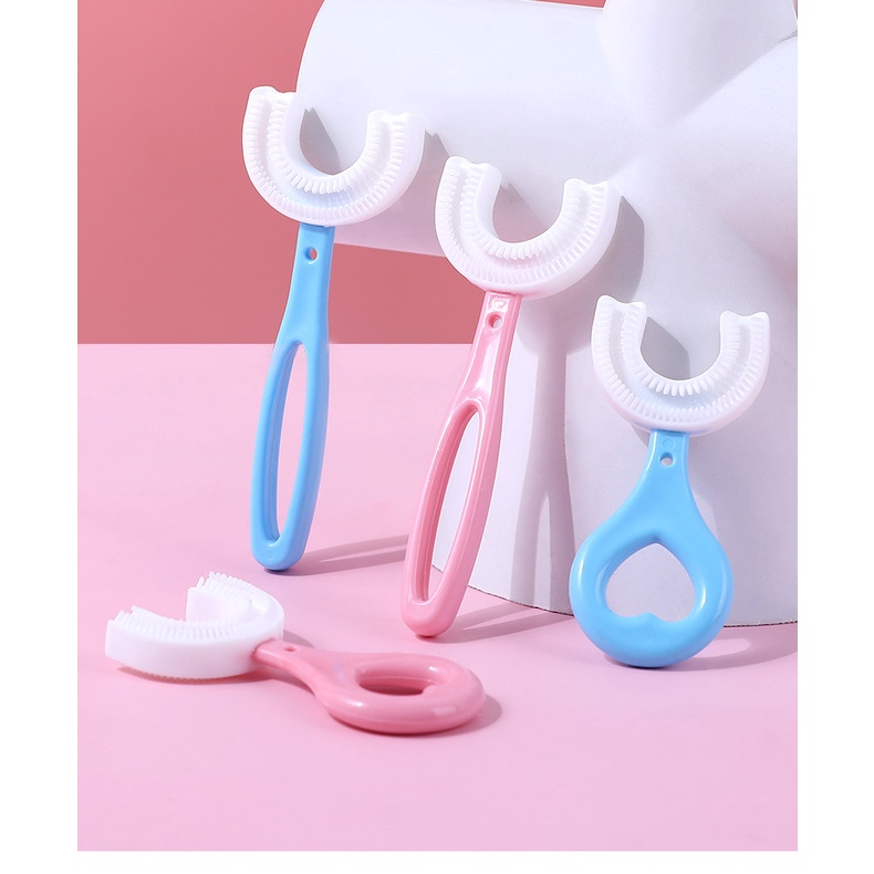 Bàn Chải Đánh Răng Silicon Lông Mềm Hình Chữ U Cho Bé Xyxb074