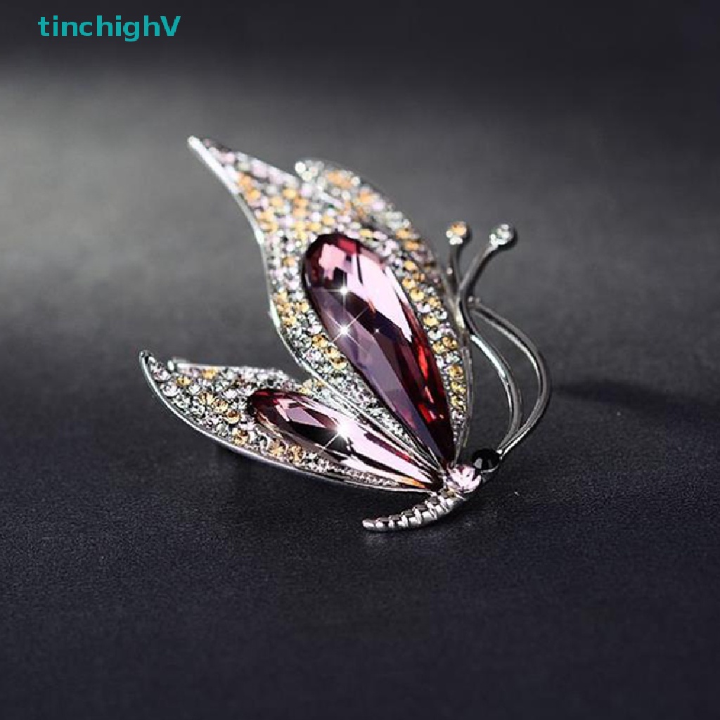 [TinchighV] Ghim Cài Áo Hình Bướm Đính Đá Pha Lê Thời Trang Dành Cho Nữ [Mới]