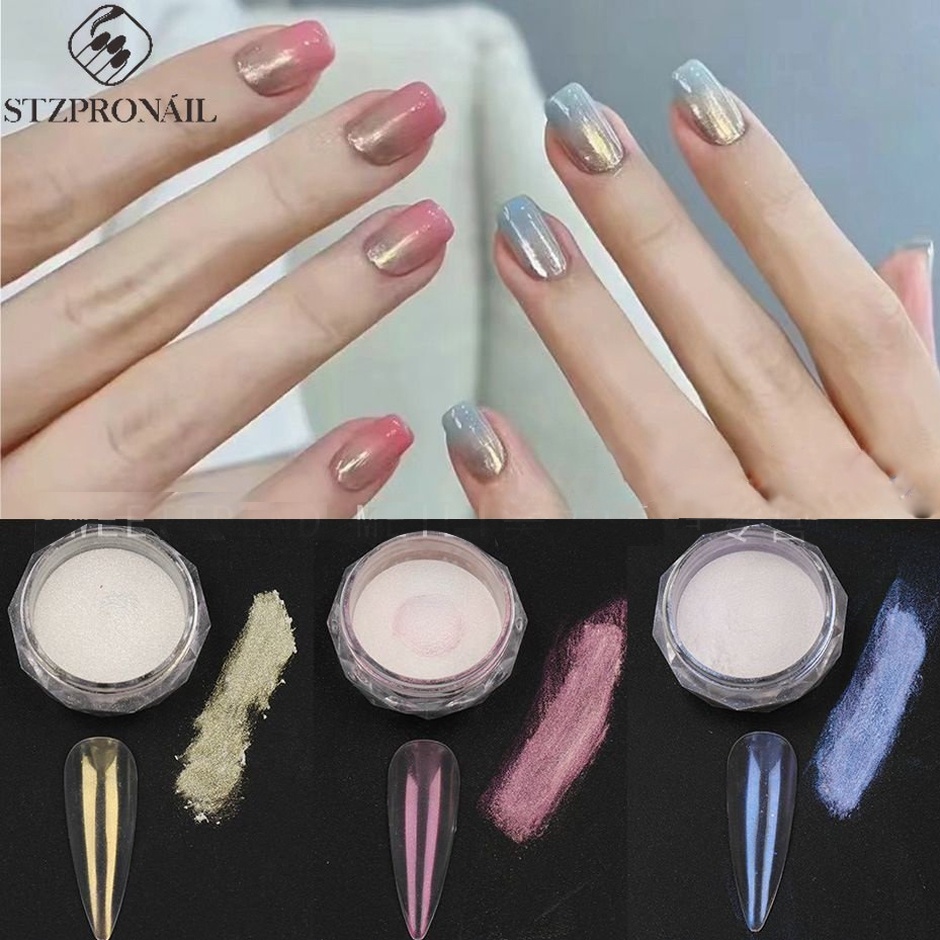 Hộp Bột Phủ Móng Tay Stzpronail Tráng Gương Màu Sắc Ánh Ngọc Trai Lấp Lánh Dành Cho Trang Trí Nghệ Thuật