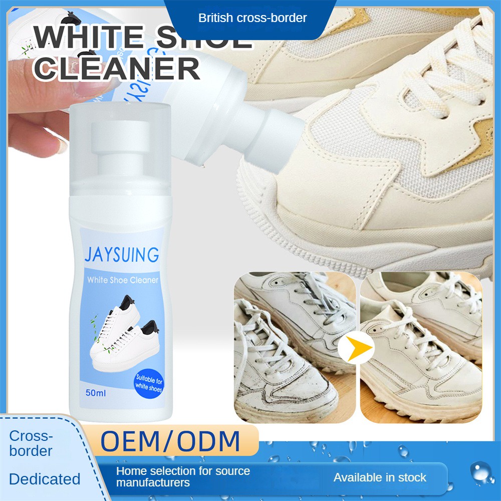 Dung Dịch Tẩy Rửa Đánh Bóng Giày Màu Trắng Viền Vàng 50ML Tiện Dụng