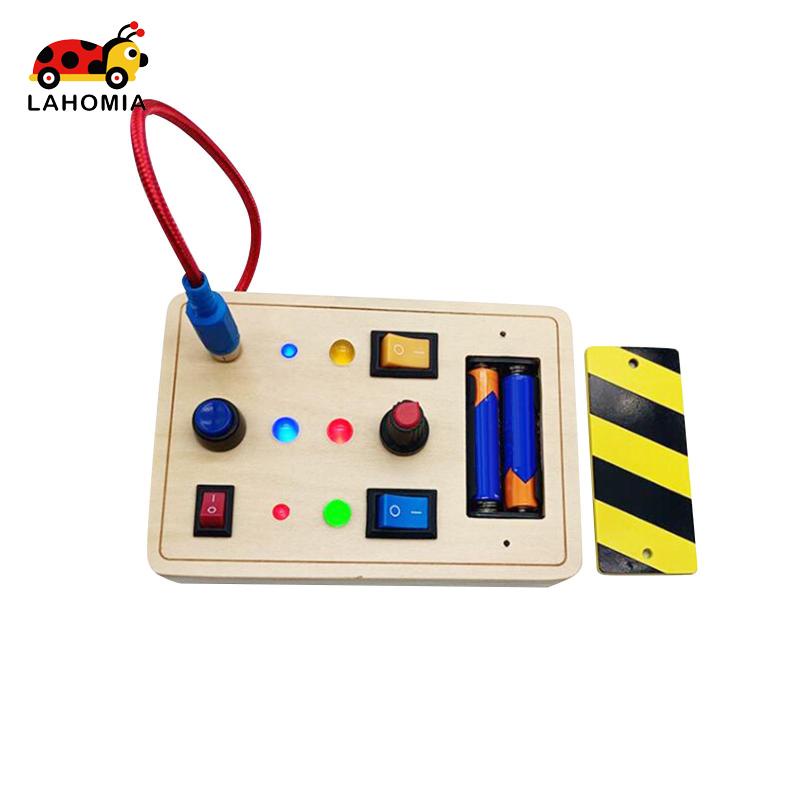 LAHOMIA Wooden Baby Wooden Busy Board Early Educational Montessori Toddler Busy Board Activity Board for Toddler Children Preschool Indoor Play Game