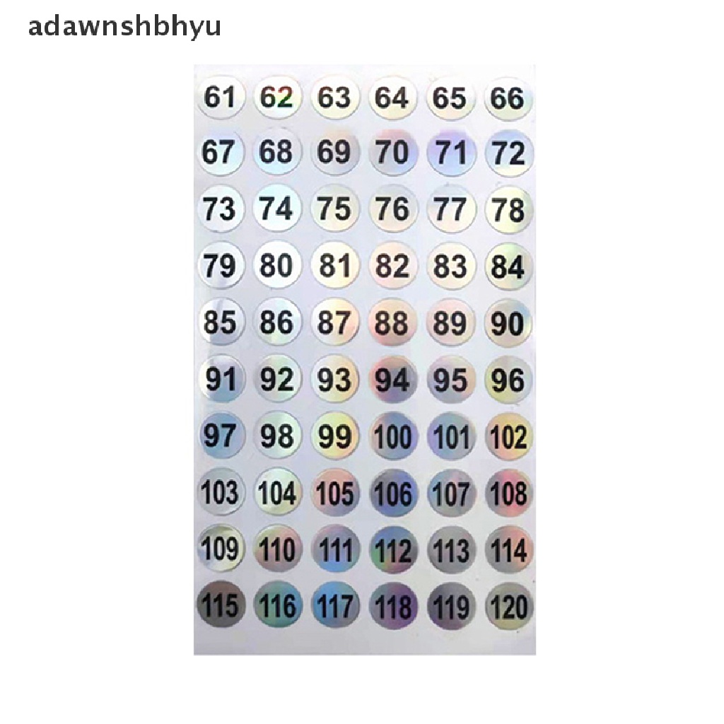 Set 6 Tấm Hình Dán Số Từ 1-180 Dùng Để Trang Trí Móng Nghệ Thuật