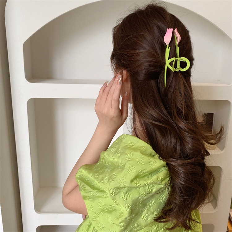 Kẹp Tóc Đa Năng Hình Hoa Tulip / Cá Mập Thời Trang Mùa Hè Xinh Xắn