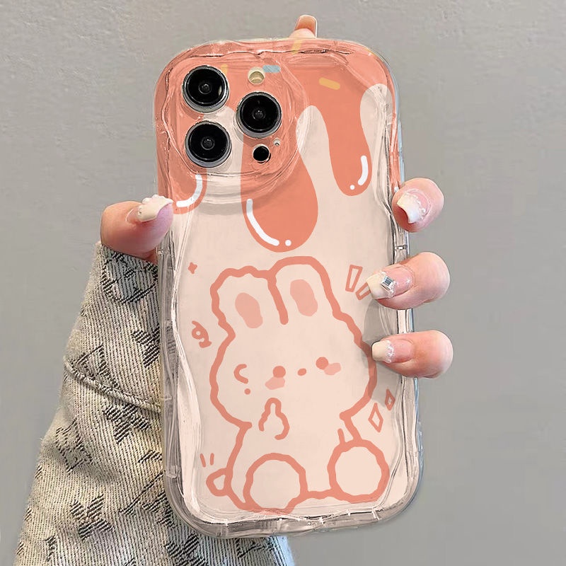 ✅Ốp Điện Thoại Mềm Trong Suốt Chống Sốc Hình Thỏ Kem Cho iPhone14 / 13promax 12 / 11 7 / 8p xsxr