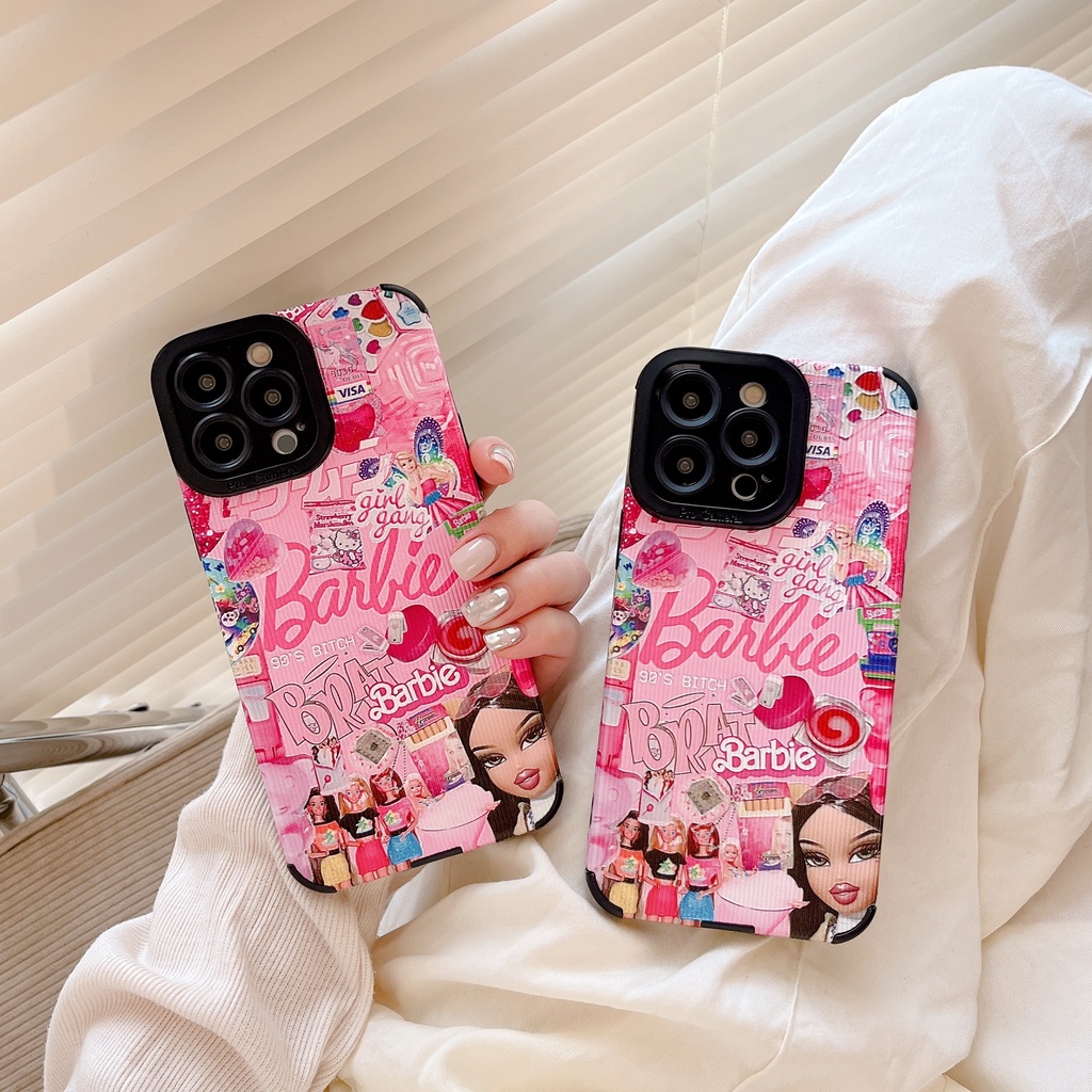 Ốp Điện Thoại tpu Dẻo Họa Tiết Hoạt Hình Đôi Mắt Thiên Thần Kèm Búp Bê Barbie Cho iPhone 14 13 12 11 Pro Max XS XR 7 8 Plus