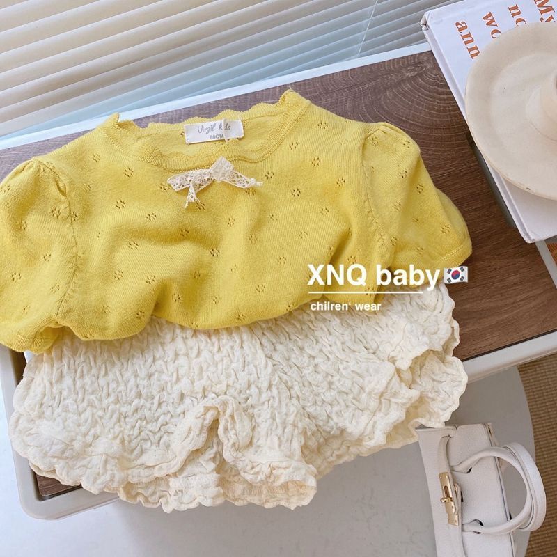 Set Áo Thun Tay Ngắn Và Quần Short Thời Trang Mùa Hè 2023 Phong Cách Mới Cho Bé Gái