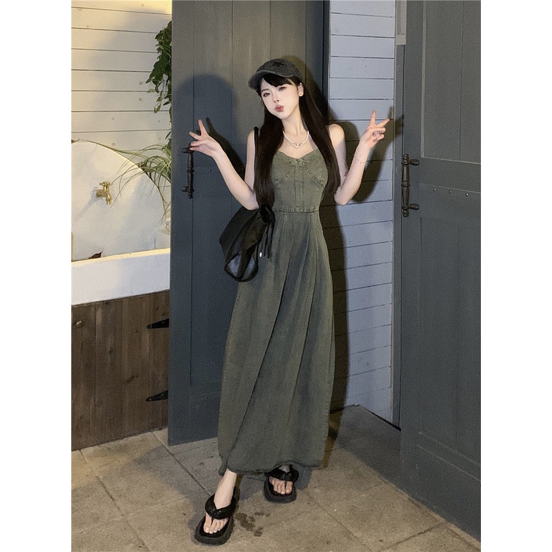 Đầm Denim Dáng Chữ a Ôm Eo Thời Trang Xuân Hè Hàng Mới 2023