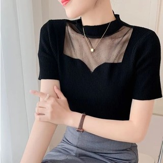 Áo Dệt Kim Nữ Tay Ngắn Phong Cách Mới