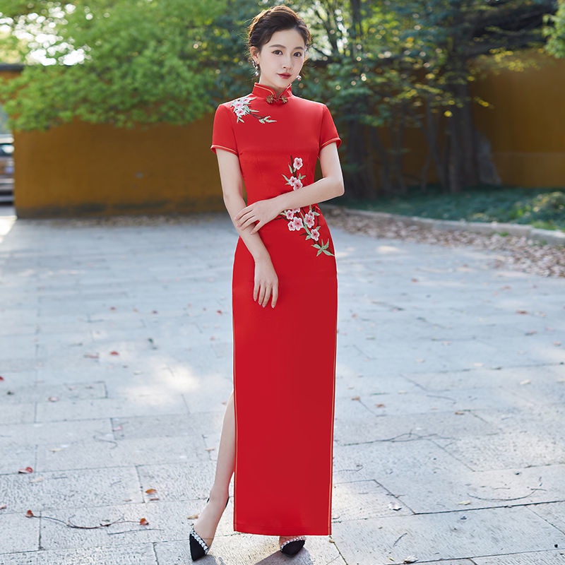 Đầm Sườn Xám Cách Tân Biểu Diễn Catwalk Phong Cách Trẻ Trung Thời Trang Mùa Hè Hàng Ngày Mới