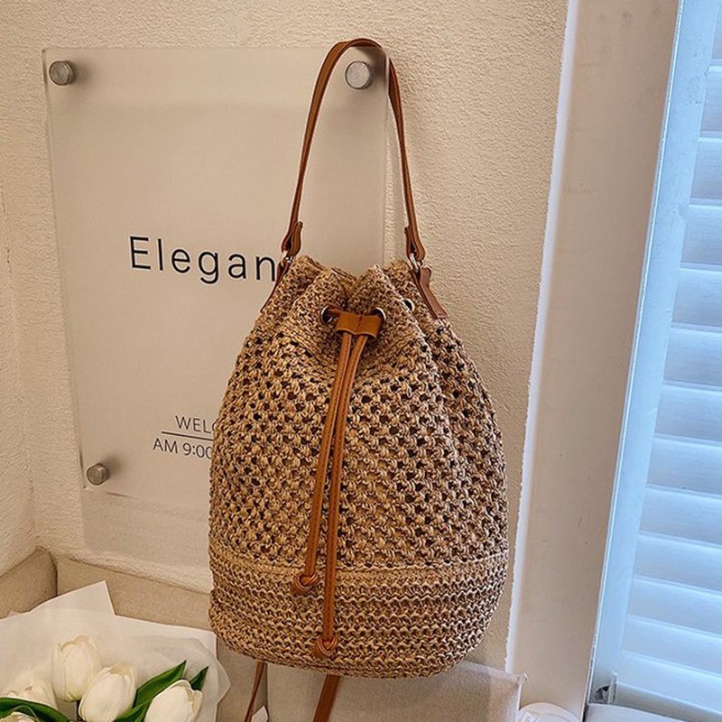 Túi Đeo Chéo Vai Dây Rút Bằng Vải Dệt Thời Trang Dành Cho Nữ