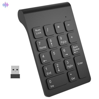 Bàn phím số không dây 2.4ghz 18 phím cho laptop pc & mac đen