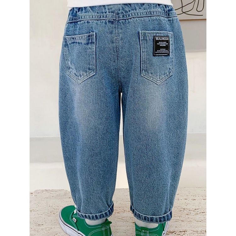 Quần Jean Dài Dáng Rộng Thiết Kế Mới Thời Trang Mùa Xuân 2023 Dành Cho Bé Trai