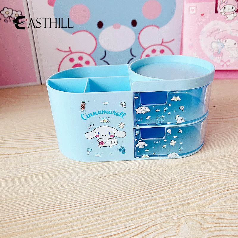 Hộp Đựng Bút / Mỹ Phẩm Để Bàn Họa Tiết Anime Sanrio Hello Kitty Kuromi Cinnamoroll My Melody Giá Đỡ