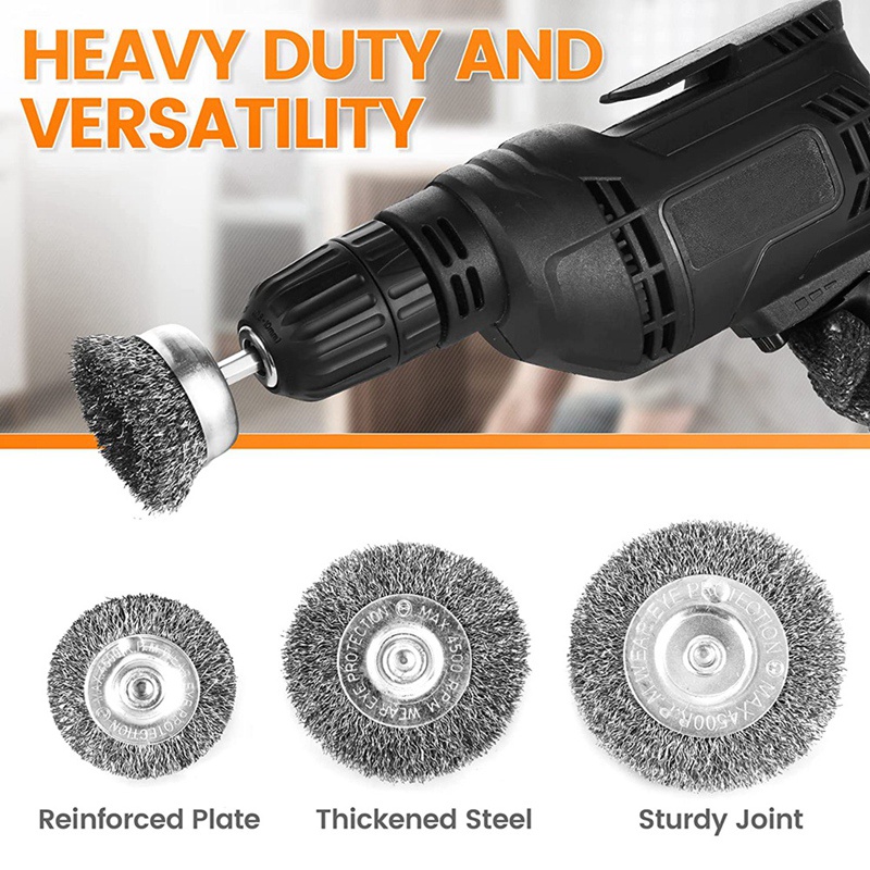 Bàn Chải Dây Điện Đầu Lục Giác 1 / 4 Inch 19 Mảnh Gắn Máy Khoan Tiện Dụng