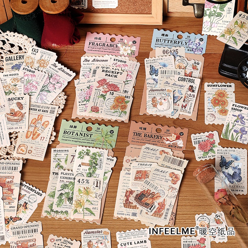Bộ 30 Sticker Dán Trang Trí Sổ Tay