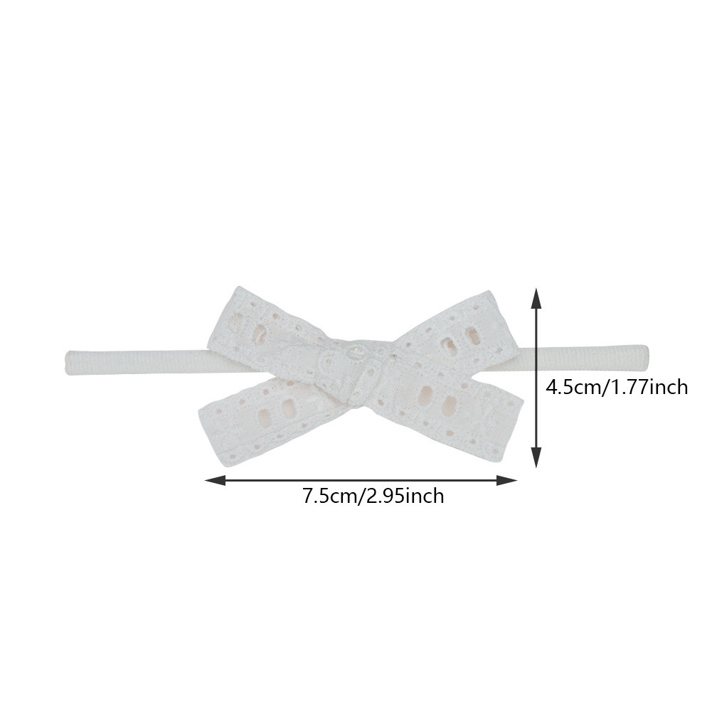 1 Băng Đô Vải Cotton Ren Thắt Nơ Xinh Xắn Cho Bé