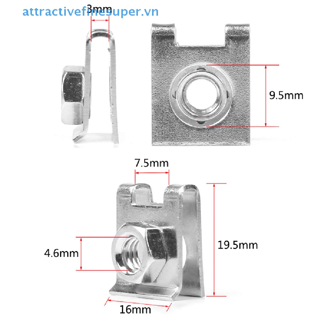 10 Ốc Vít 6mm Cố Định Biển Số Xe Hơi