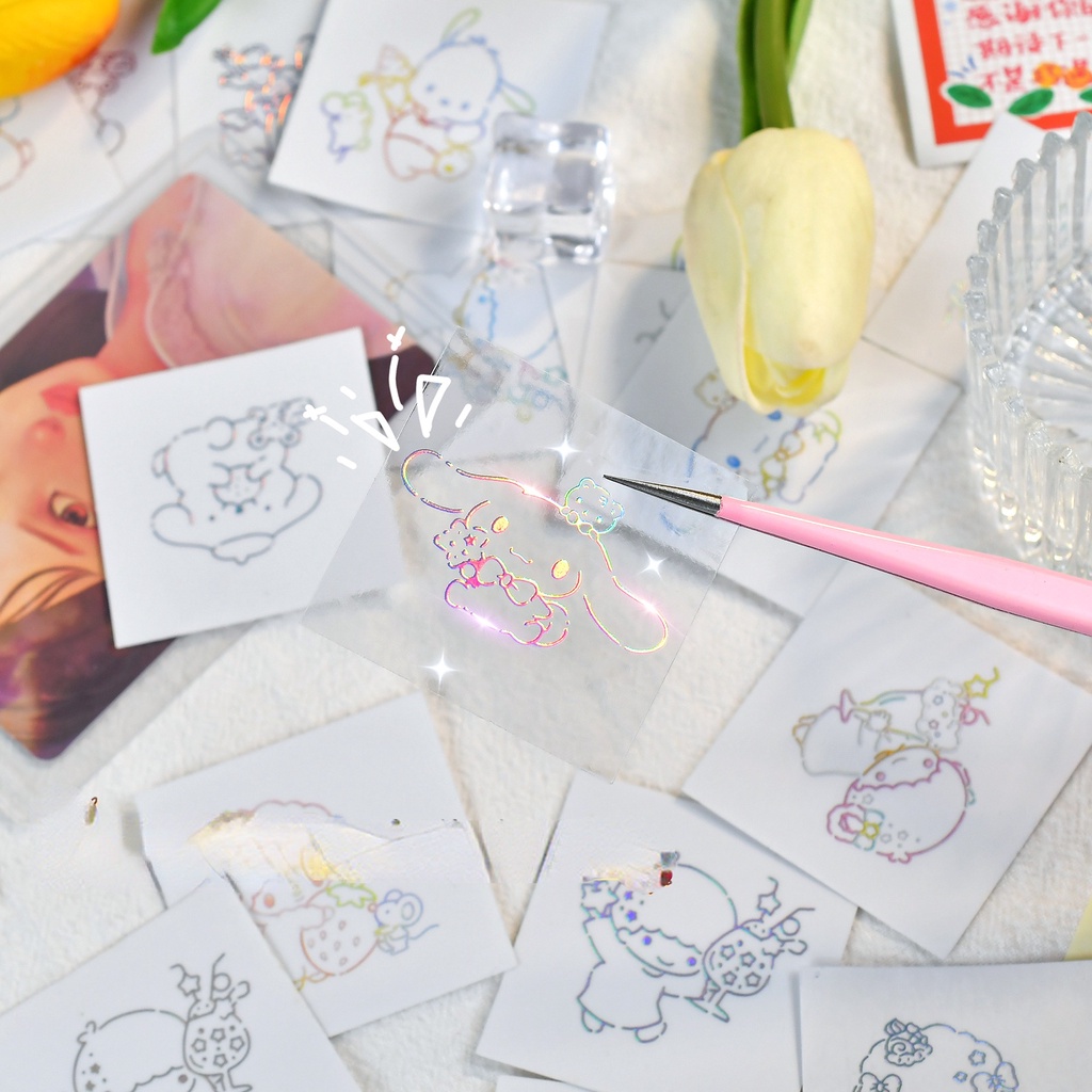 Sanrio Miếng Dán Trang Trí Bằng Kim Loại Chống Thấm Nước Hình Cún Kuromi Melody Pacha