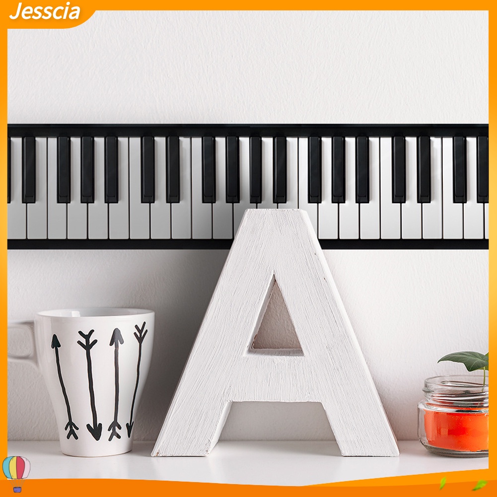 Decal dán tường Hình Đàn Piano 3D Màu Trắng Đen 200cm