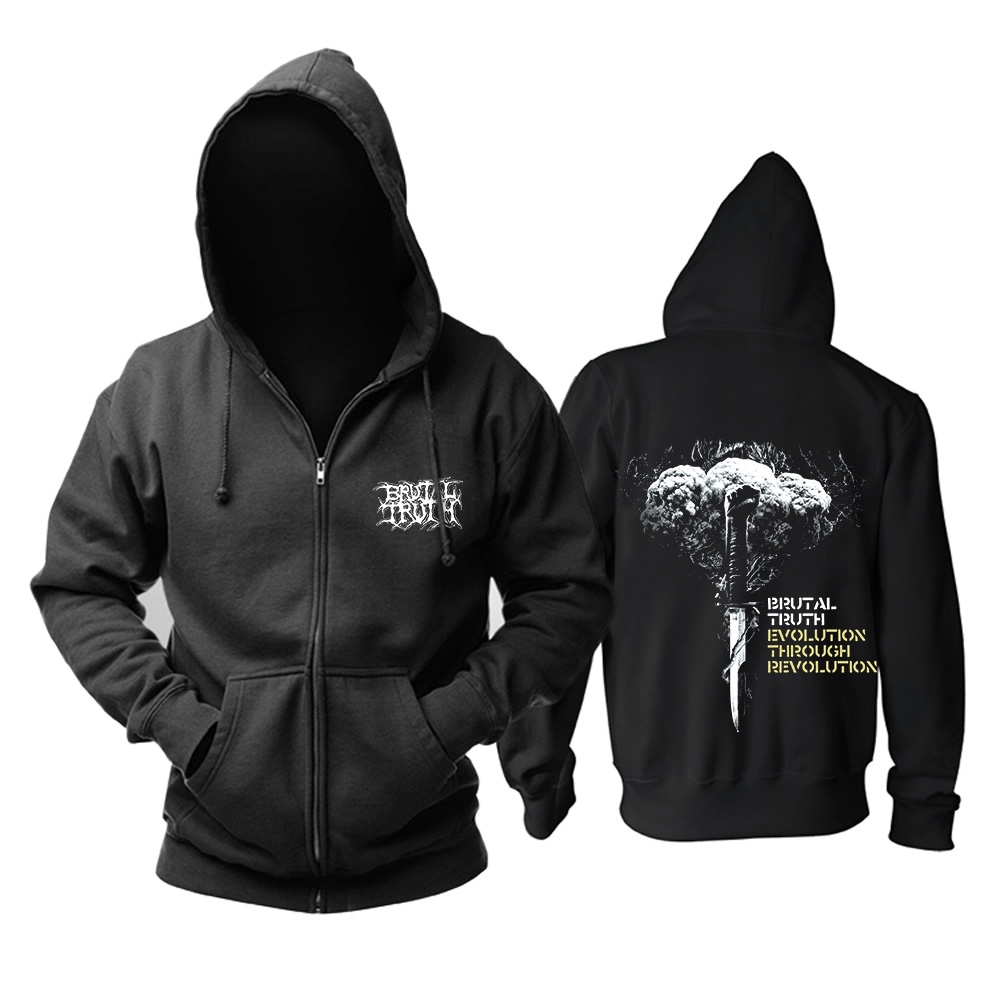 Áo Khoác Cotton Có Khóa Kéo 8 Kiểu Thiết Kế Hình Vỏ Sò Phong Cách punk Rock Brutal Truth Rock