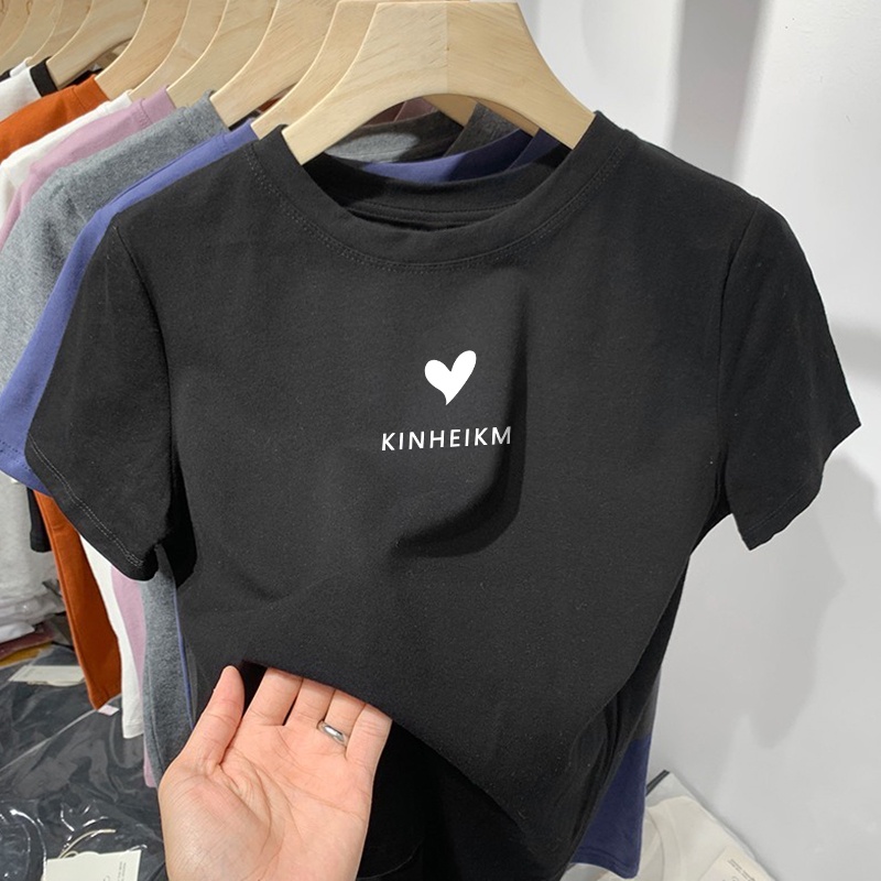 NRVP Áo Thun 100% Cotton Tay Ngắn In Họa Tiết Độc Đáo Phong Cách Hàn Quốc Cho Nữ