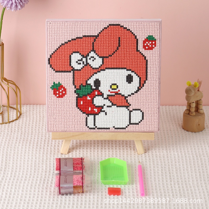 Bộ Tranh Đính Đá KuTe Khung Gỗ 20*20CM- Đồ chơi trí tuệ cho bé