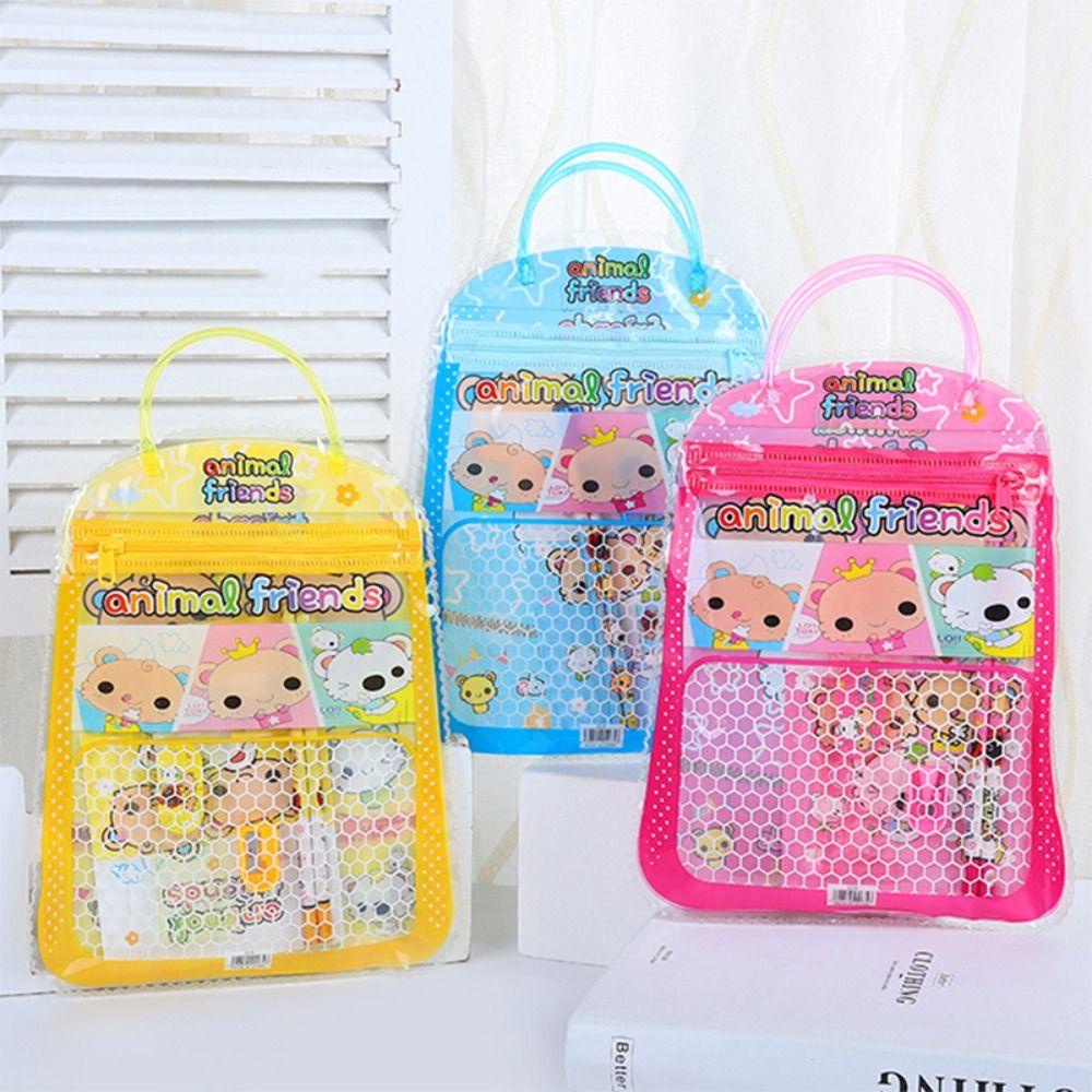 Bộ Thước Kẻ Kèm Gôm Tẩy Hình Hoạt Hình Đáng Yêu Dành Cho Trẻ Em