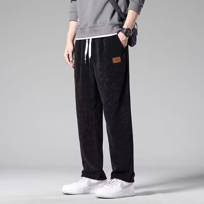 Quần Dài Vải Nhung Kẻ Lưng Thun Co Giãn Tốt Kiểu Hàn Quốc Thời Trang Cho Nam size M-3XL