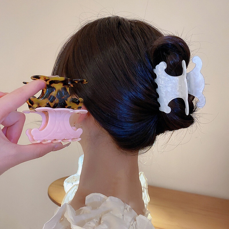 Kẹp Tóc Chữ C Nhiều Màu Sắc Bằng Acrylic Cao Cấp Dành Cho Nữ