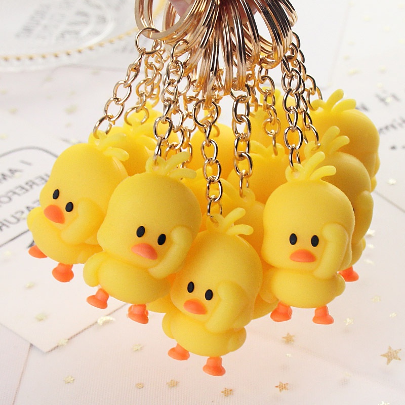 Móc Khóa Hình Chú Vịt Vàng Nhảy Múa Mini Dễ Thương
