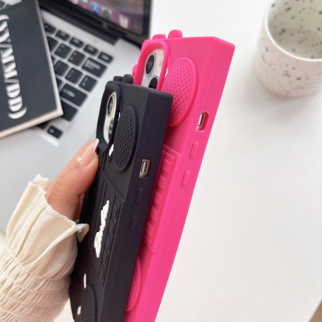 Ốp Điện Thoại Silicon Tpu Mềm Hình Radio 3D Sáng Tạo Bảo Vệ Toàn Diện Cho iPhone 14 13 12 11 Pro Max