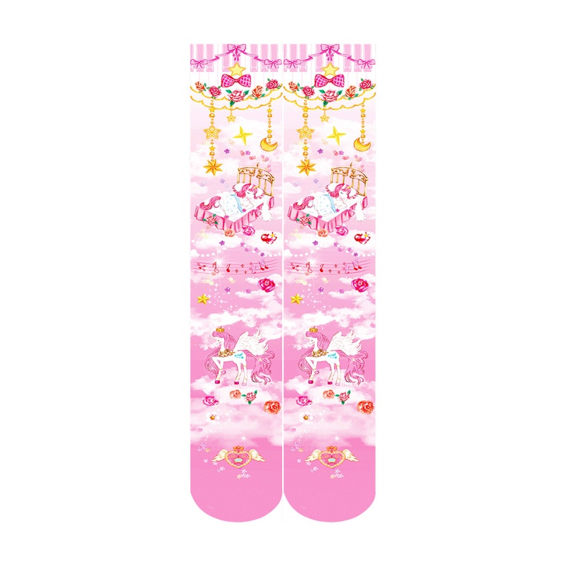 Vớ Dài Qua Gối In Họa Tiết Hoạt Hình Phong Cách Lolita Nhật Bản Cho Nữ