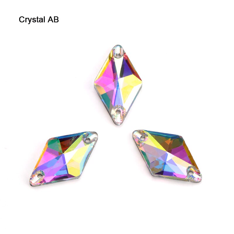 Set 50 Mặt Thủy Tinh Trong Suốt Đính Đá Pha Lê AB / Champagne Kích Thước 11x19mm May Vá Quần Áo Cưới