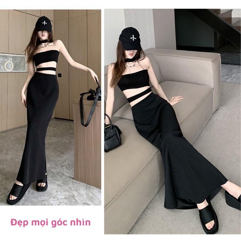 Chân váy suông dáng dài midi phóng cách ulzzang vintage hàn quốc dài qua gối tới mắt cá chân cá tính đơn giản CV55