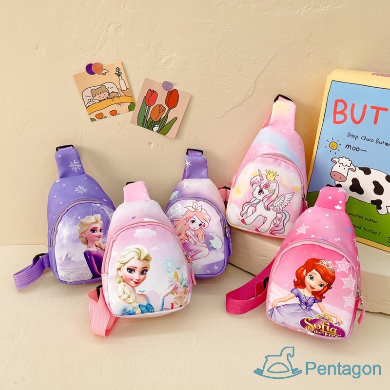 Túi Đeo Chéo Ngực Nhỏ Gọn In Họa Tiết Hoạt Hình Thời Trang Cho Bé