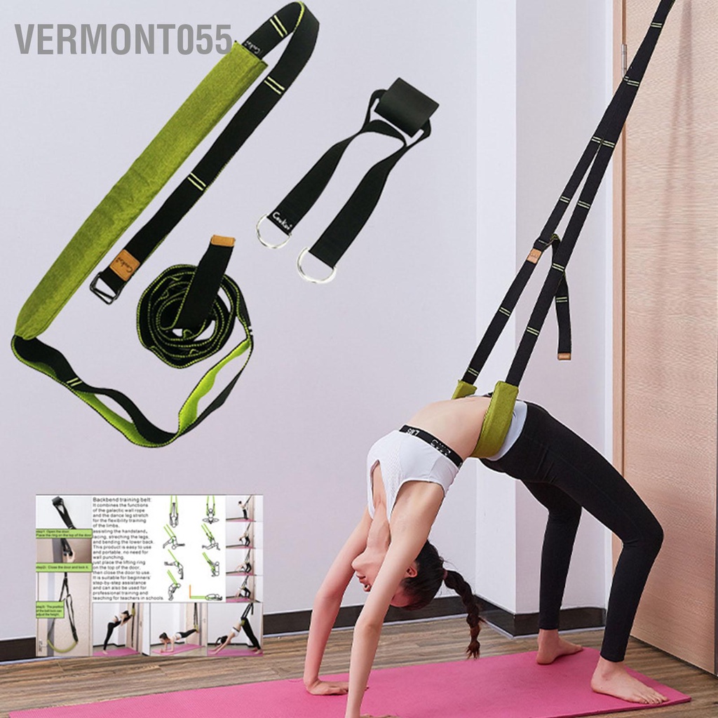 Vermont055 Dây Tập Yoga Kéo Dài Lưng Đa Năng Uốn Cong Hỗ Trợ Huấn Luyện Cửa Eo Chân Co Giãn Đeo Cho Khiêu Vũ Gym