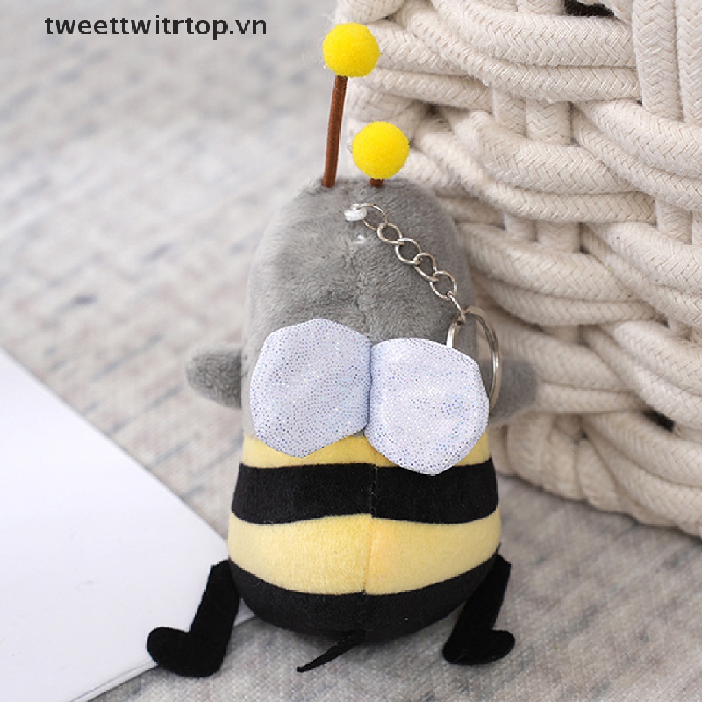 Đồ chơi nhồi bông Hình Cá Mập / Ong Mềm Mại Vui Nhộn Gắn Móc Khóa Cho Bé