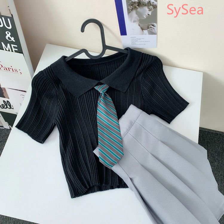 Áo Polo Dệt Kim Thời Trang Mùa Hè Pháp Cho Nữ