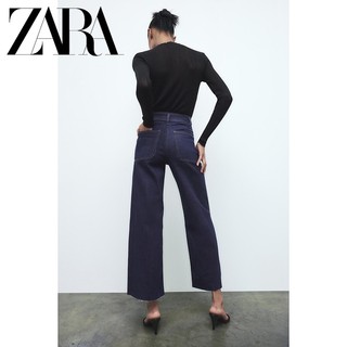 Zara Mới Nữ ZW Navy Pocket Patch Jeans