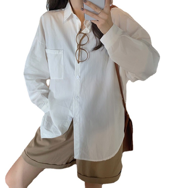 Áo Khoác Sơ Mi Tay Dài Dáng Rộng Thời Trang Mùa Xuân 2023 Cho Nữ