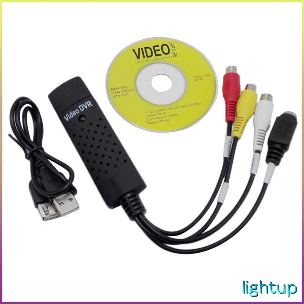 Đen USB 2.0 Video Capture Card Chuyển đổi Pc Adapter Tv Audio Dvd Dvr Vhs