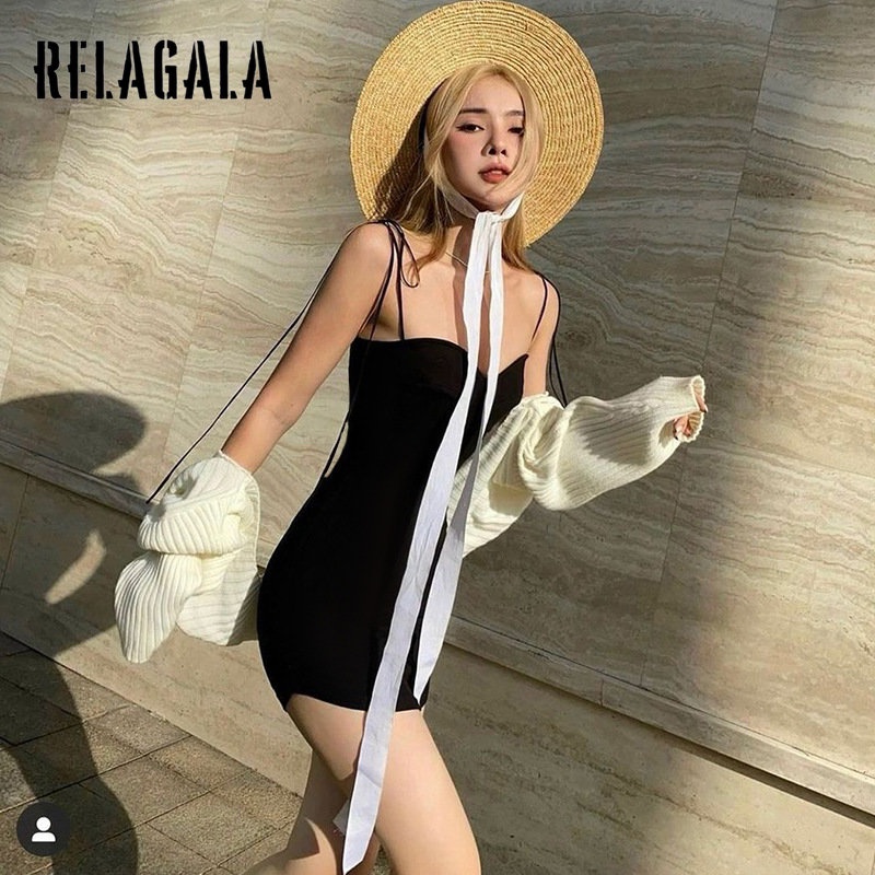 Đầm Hai Dây Màu Trơn Dáng Ôm Thời Trang 2023 Cho Nữ