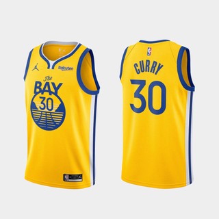 Hàng Có Sẵn Áo Jersey Chiến Binh Stephen Curry Royal Gold State Warriors Cho Nam