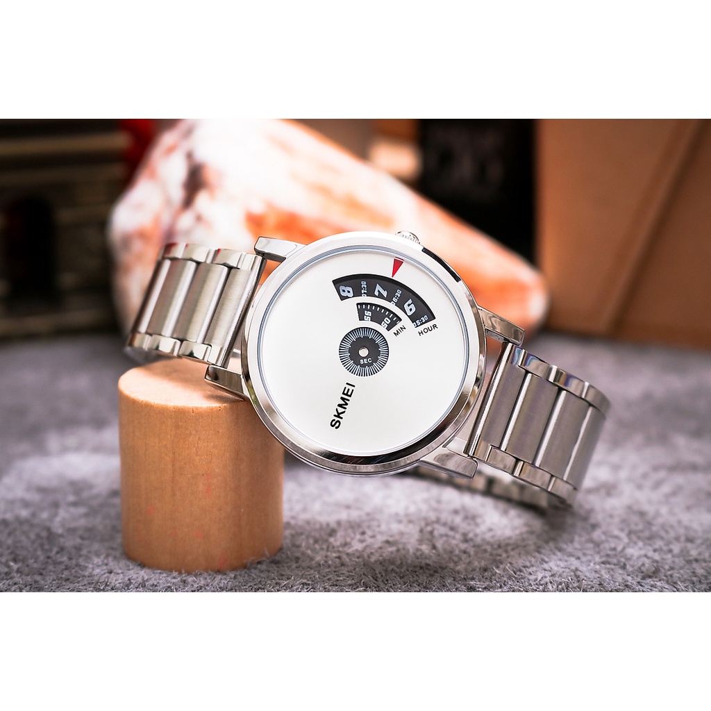 Đồng hồ nam Skmei 1260 dây thép bạc