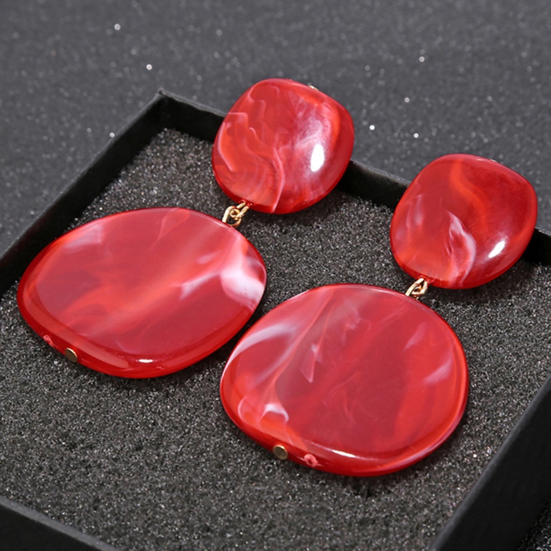 1 Đôi Bông Tai Hình Oval Bằng Acrylic