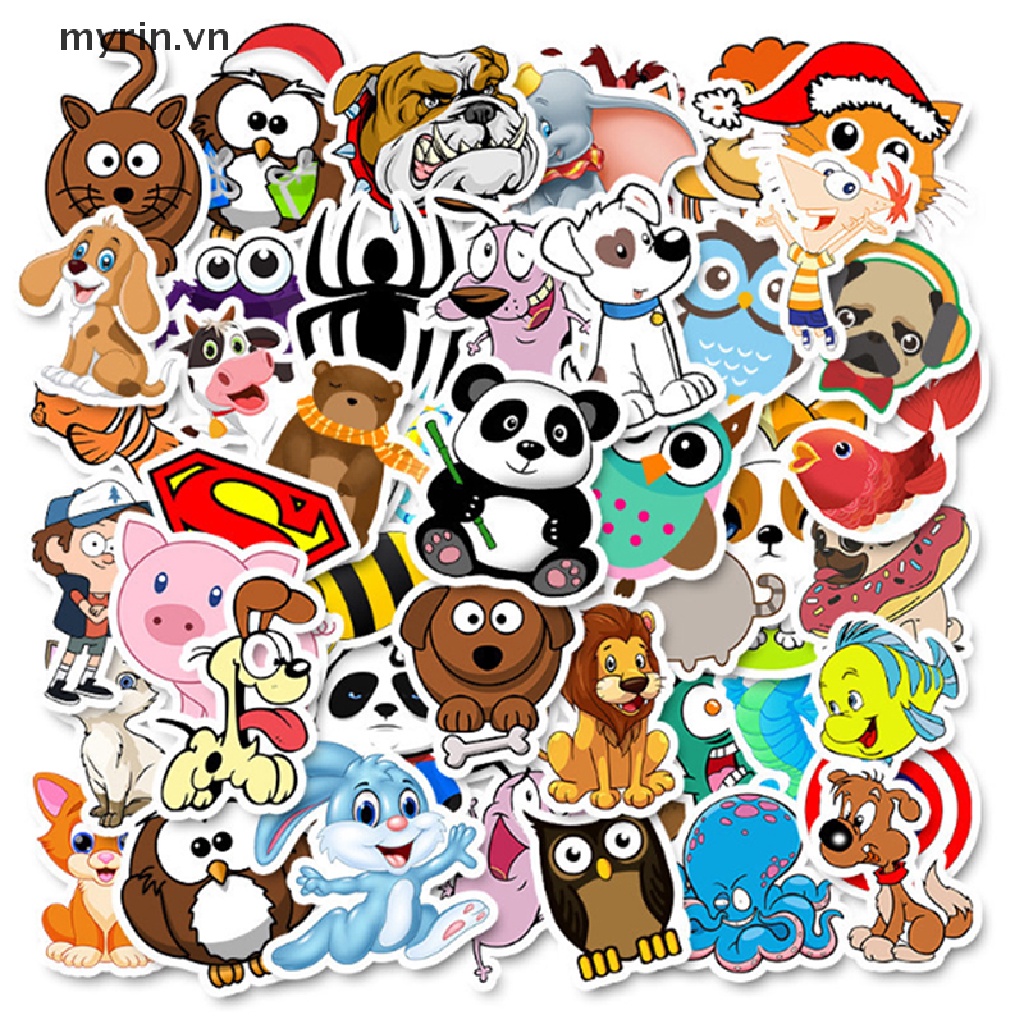 Set 50 Miếng Dán Anime Trang Trí Ván Trượt / Va Li